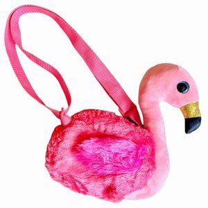 Vintage Y2K Flamingo Bag Pink Mini Purse with Zip Pocket TY Beanie Babies